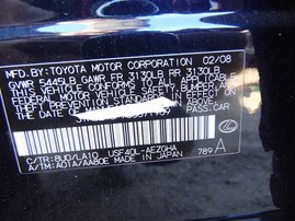 2008 LEXUS LS460 BLACK 4.6 AT 2WD Z20980